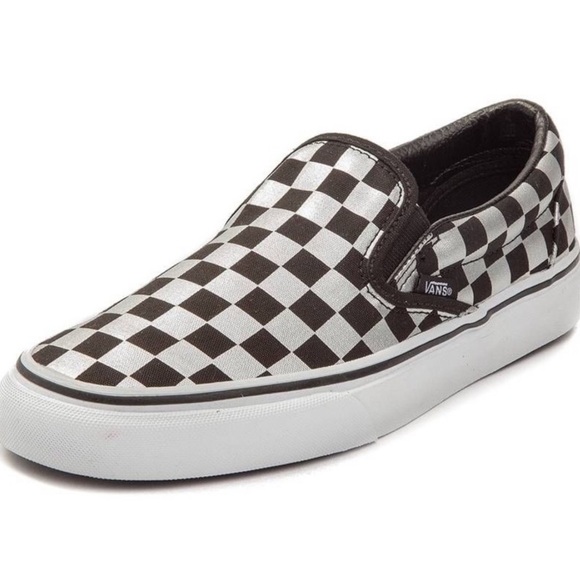 Silver checkerboard vans Clearance